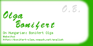 olga bonifert business card